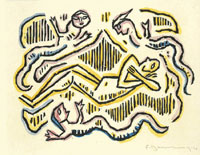 Fritz Baumann - Jüngling mit drei Schlangen